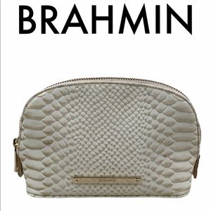 BRAHMIN WHITE GOLD COSMETIC BAG